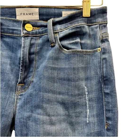 FRAME Le Skinny de Jeanne Crop distressed jeans 27 EUC - Picture 2 of 7